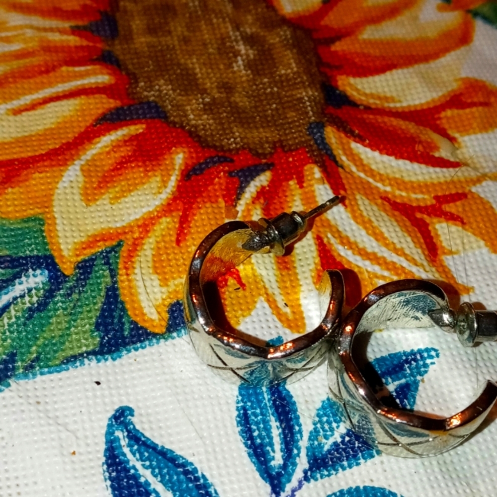 Silver hoop earrings new never worn